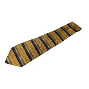 Cocktail Colors Mens Silk Tie Gold Blue Geometric Pattern 100% Silk - Minor Flaw